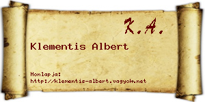 Klementis Albert névjegykártya